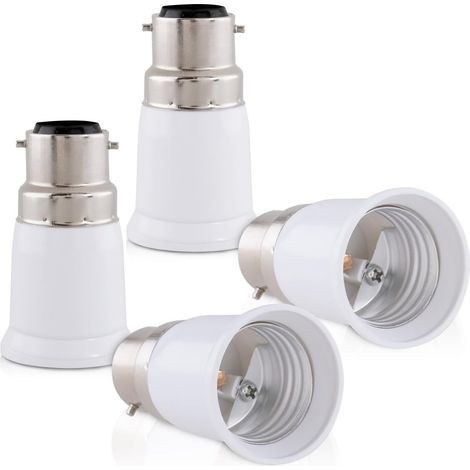 B22 Auf E27 Lampensockeladapter – 4er-pack – Kompatibel Mit Led- Und Halogenlampen – Einfache Installation