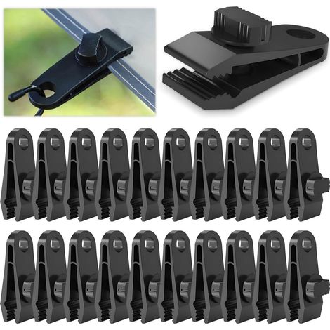 Planenclips, Poolplanenbefestigungen, 20 Stück Nylon-kunststoff-planenclips, Schwarze Poolplanenclips, Markisenbefestigungsclips, Verstellbare Zeltclips Für Planen, Zelte, Markisen Und Banner