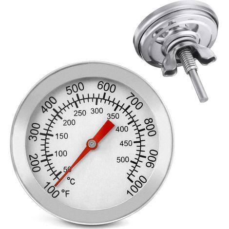 Thermometer Für Holzkohlegrills Und Smoker, Hochtemperaturthermometer (50-600℃/100-1000℉), Ideal Zum Räuchern Und Grillen