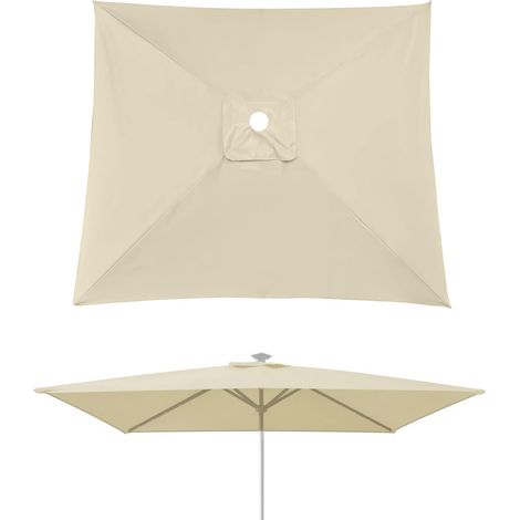 2x3m 3x3 2x2 Ersatzmarkise, 4 6 8 Streben Rechteckig/quadratisch Sonnenschirm Ersatzdach, Wasserdicht U30+ Atmungsaktiv Waschbares Polyester, Abdeckung Für Garten Terrasse Strand (beige, 2x2m)