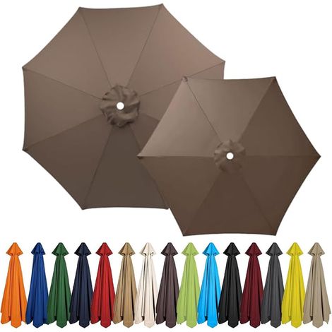 Ersatzbezug Für 2-4 M Große Sonnenschirme Für Den Außenbereich, 6- Oder 8-streben - Stoff - Ersatzmarkise - Für Terrasse, Pool, Strand, Markt, Balkon (khaki, 3,3 M (11 Fuß), 8-streben)