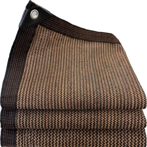 Sonnenschutznetz, Schattierungsnetz, 80% Uv-schutzgewebe, Winddichtes Schattierungstuch Für Gewächshäuser/pflanzenschutz/tierhäuser/gärten/pergolas/terrassenrasen (braun, 2×3 M)