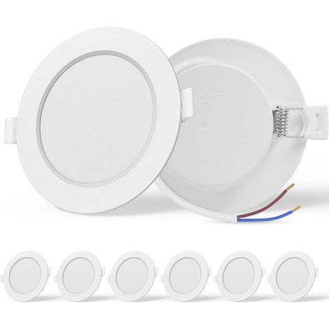Set Mit 6 Led-einbaustrahlern (9 W) – Entspricht 72 W – 4000 K Natürliches Licht – 230 V Wechselstrom – Ausschnittgröße 90–110 Mm – Abstrahlwinkel 100°