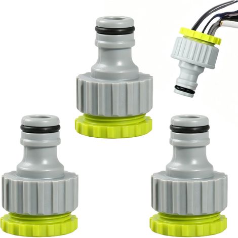 Set Mit 3 Universellen 2-in-1-wasserhahnverbindern, 1/2" Auf 3/4" Innengewinde-wasserhahnverbinder-adapter, Abs-kunststoff-gartenschlauch Für Gartenarbeit, Autowäsche Und Bewässerung