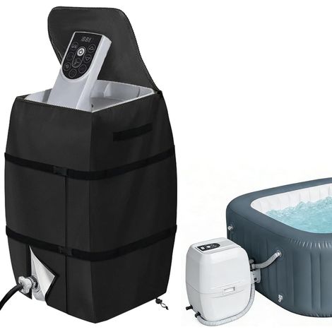 Abdeckung Für Whirlpoolpumpen – 54 X 43 X 38 Cm – Robust – Wasserdicht – Staubdicht – Isoliert – Geeignet Für Badewannen/pools Im Freien (schwarz)