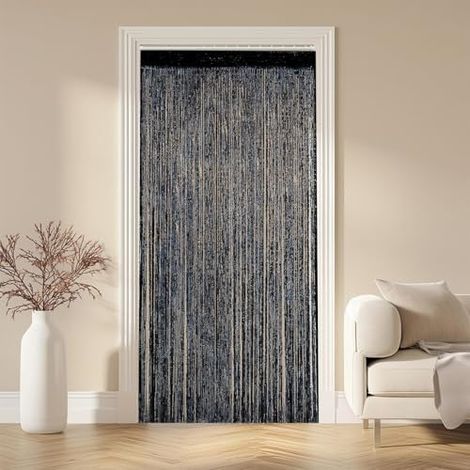 Perlenbesetzter Fliegengittervorhang, 100 Cm X 200 Cm, Für Den Außenbereich, Als Türvorhang, Moskitonetz Oder Raumteiler Geeignet, Dekorativer Fadenvorhang Für Wohnzimmer- Und Schlafzimmerfenster, Sch