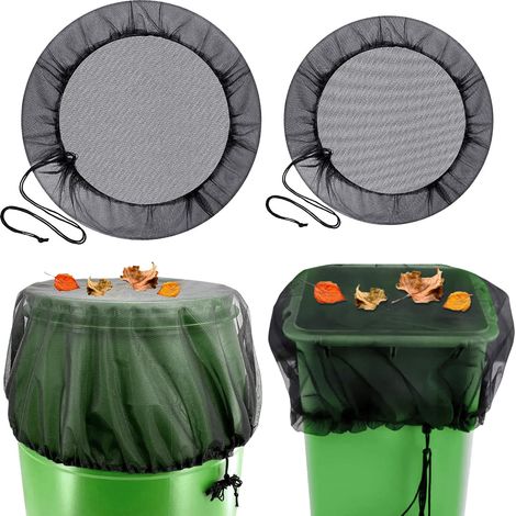 2 Stück Regenwassertanknetz, Abdeckung Mit Kordelzug, Schutznetz, Schutz Vor Blättern Und Insekten (ø95cm & Ø100cm)