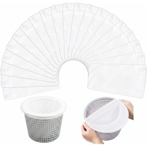 20-teiliges Set Poolskimmer-socken, Wiederverwendbarer Elastischer Nylon-poolskimmerfilter Mit Ultrafeinem Netzgewebe, Waschbarer Vorfilter Für Den Skimmerkorb Zur Entfernung Von Ablagerungen, Blätter