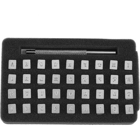 36-teiliges Stempelwerkzeug Aus Stahl Für Buchstaben Und Zahlen, 3 Mm, Für Diy-bastelarbeiten.