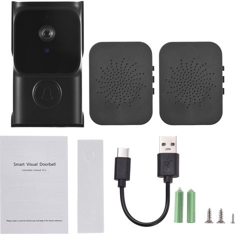Dingdong Ty Wlan-türklingel Mit Türkamera Und 2 Gongs, App-steuerung, Infrarot-nachtsicht, Wiederaufladbarer Video-gegensprechanlage Und Zwei-wege-audio Für Villa Und Büro