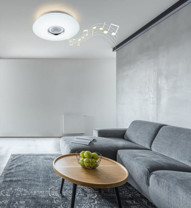 Led Deckenleuchte mit Bluetooth Lautsprecher 12 w ø 36 cm Deckenlampe - Globo