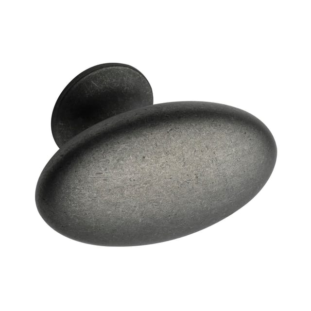 Furnipart - Möbelknopf Simple Breite 60mm - ovaler Möbelknauf, Zinkdruckguss antik grau