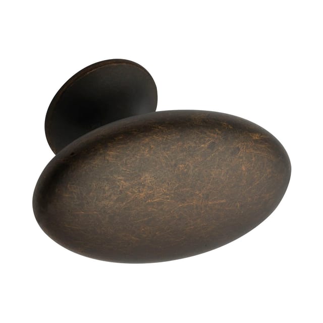 Furnipart - Möbelknopf Simple Breite 60mm - ovaler Möbelknauf, Zinkdruckguss antik braun