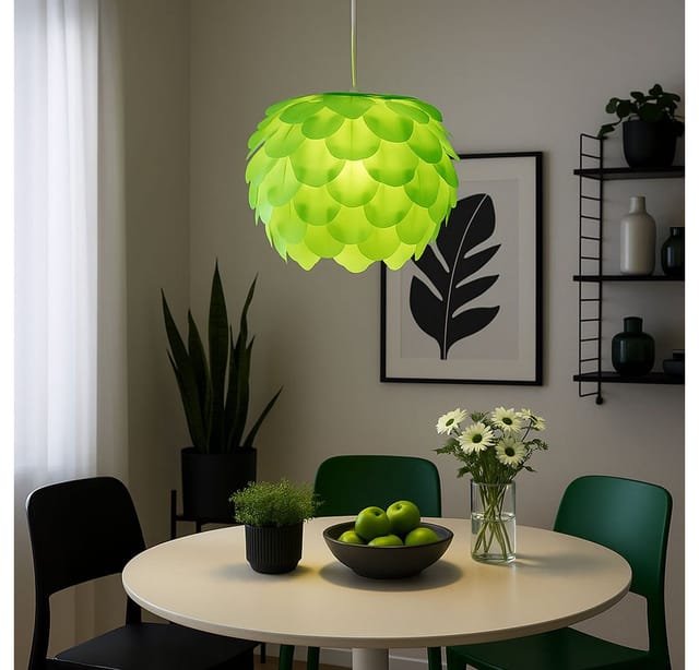 Eurolite - Arbeitszimmer Pendellampe grün steckbar Blume Hängeleuchte Stahl basteln Eglo Filetta 92988