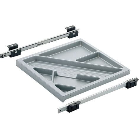 Hettich - systema top 2000 Schreibmaterial-Auszug Set, eb 380 mm, Alu-Finish