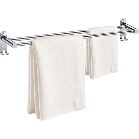 Linghhang – Ausziehbarer Handtuchhalter 50–90 Cm, Edelstahl – Verstellbare Doppelwandstange – Kein Bohren Erforderlich – Für Bad Und Küche