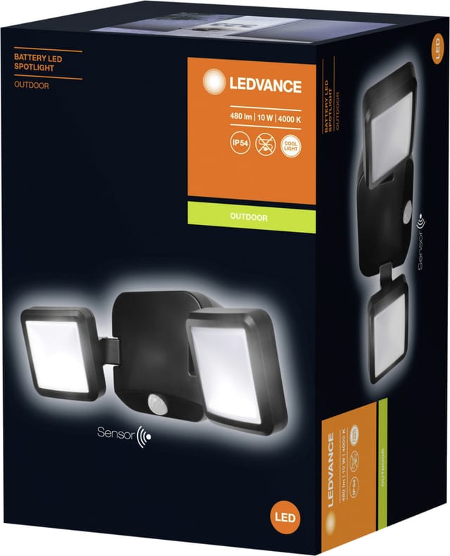 Led Wand- und Deckenleuchte, Leuchte für Außenanwendungen, Kaltweiß, Battery led Spotlight Double - Ledvance