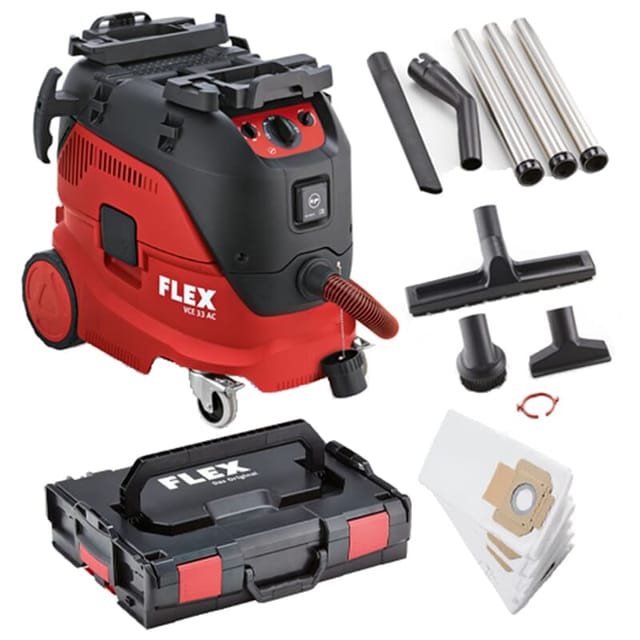 Sicherheitssauger vce 33 m AC-Kit + Vliesbeutel + L-Boxx + Reinigungsset - Flex