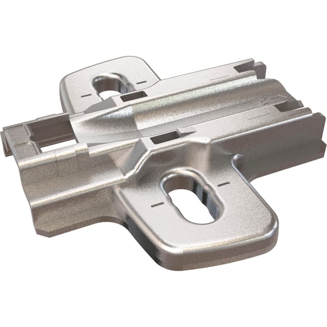 Hettich - Kreuzmontageplatte mit Langloch, Schrauben, Distanz 0 mm