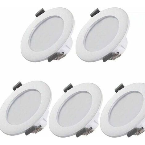 Linghhang – 5er-pack Led-einbaustrahler Für Badezimmer – Ip44, Ultradünn, 35 Mm – Neutralweiß 4000 K – 460 Lm – Einfache Installation An 230 V