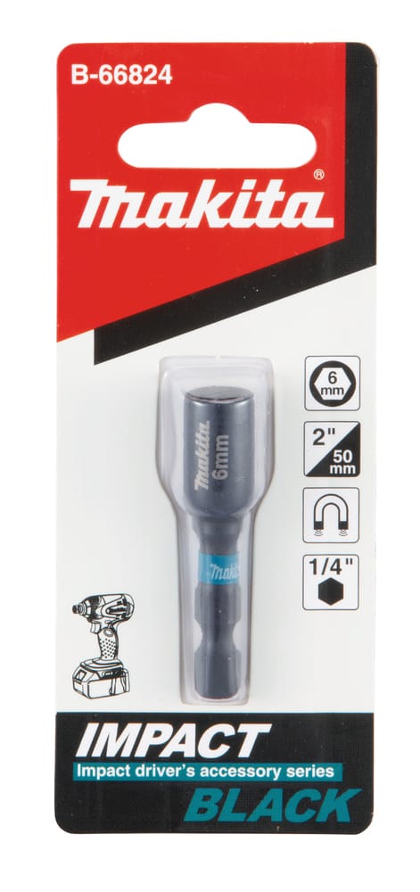 Steckschlüssel 1/4" SW6 50 mm Impact Black- B-66824 - Makita
