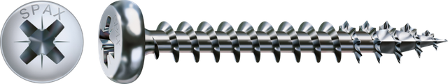 Spax - Universalschraube 4,5 x 60 mm Halbrundkopf Kreuzschlitz z Vollgewinde 4CUT wirox A3J 500 Stk