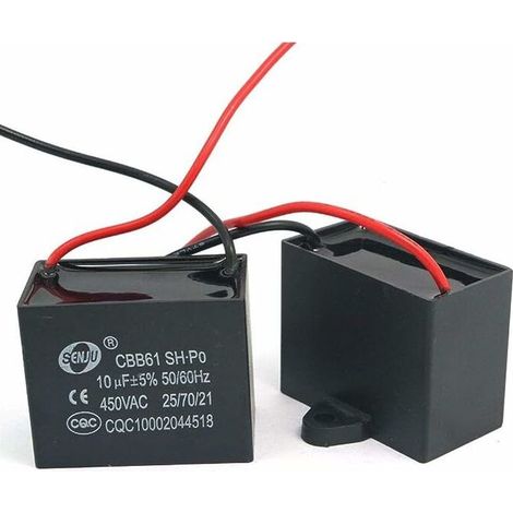 2 Stück Cbb61 450v Ac 50/60hz Lüftermotor-stromkondensator 10uf