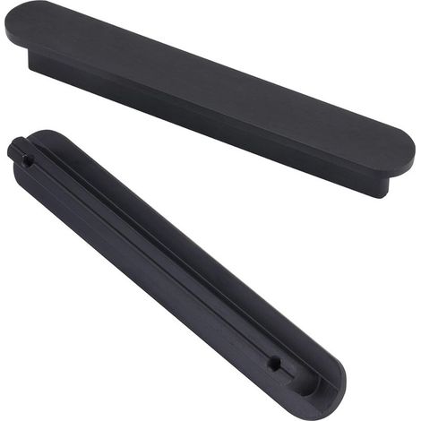 Linghhang – Set Mit 6 Möbelgriffen Aus Gebürstetem Messing, Schwarz – 128 Mm Lochabstand – Modernes Design Für Schränke Und Schubladen – 158 X 18 X 16 Mm – Griffbreite: 128 Mm