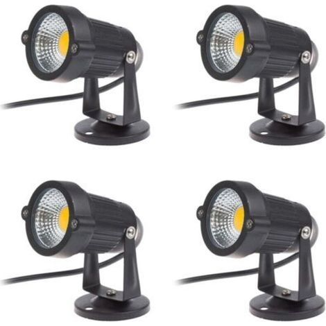 Set Mit 4 Verstellbaren 3-w-led-strahlern (220 V) – Schutzart Ip65 – Aluminiumgehäuse – Verstellbarer Kopf Für Gezielte Beleuchtung