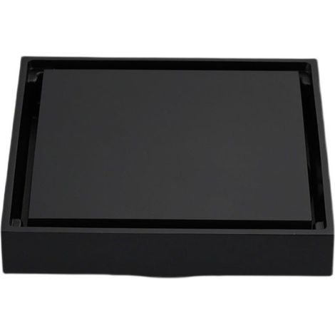 Linghhang – Schwarzer, Eingelassener Bodenablauf 10x10cm – Massives Messing Und Edelstahl – Wasserdichter Kern Mit Haarfilter – Einfache Installation