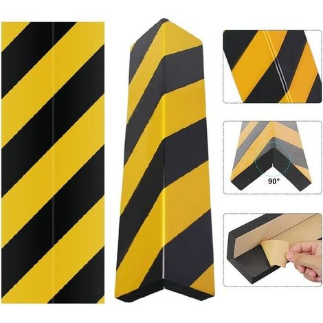 Linghhang – Set Mit 2 Eva-schaumstoff-eckenschützern 40 X 15 Cm – Selbstklebend Für Säulen Und Wände – Erhöhte Sicherheit Durch Gelbe Und Schwarze Sichtbarkeit