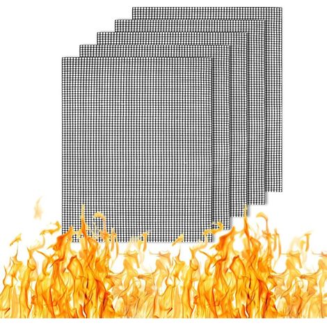 Linghhang – Set Mit 5 Antihaftbeschichteten Grillmatten (33 X 40 Cm) – Wiederverwendbar Bis 260 °c – Für Holzkohle-, Gas- Und Elektrogrills – Leicht Zu Reinigen