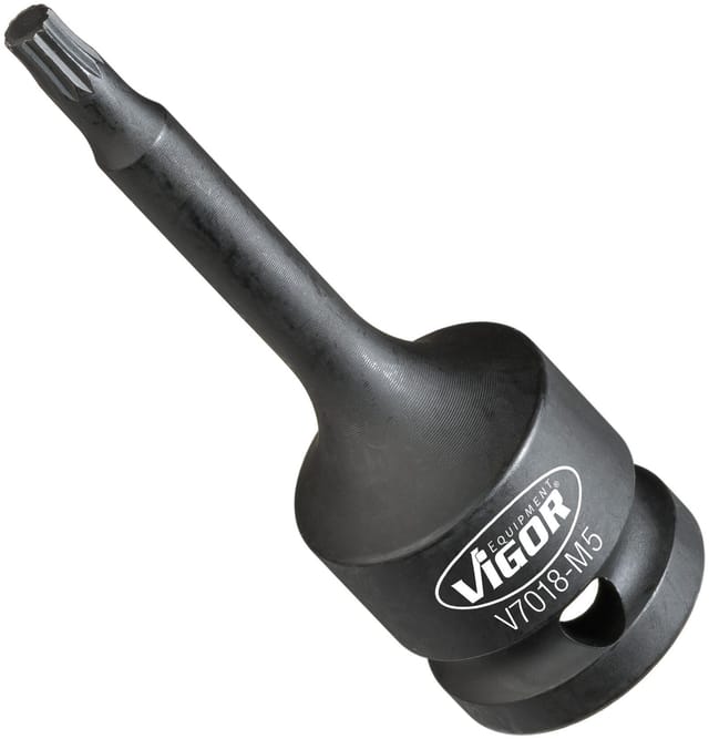 Innenvielzahn Schlagschrauber Schraubendreher-Einsatz (xzn) ∙ V7018-M5 ∙ 1/2 Zoll (12,5 mm) Vierkant hohl ∙ Innen Vielzahn Profil xzn ∙ sw M5