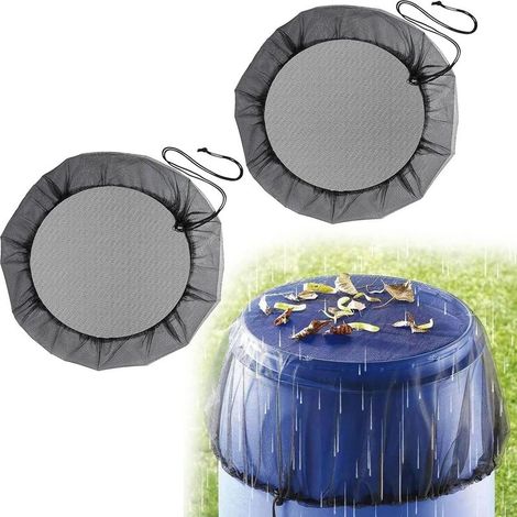 2 Stück Regentonnennetz, Verstellbare Schutznetze Für Regentonnen Mit Kordelzug, Schutz Vor Mücken Und Blättern (durchmesser 95 Cm)