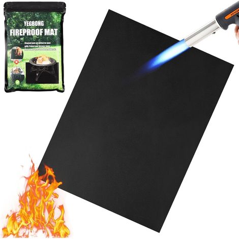 Feuerfeste Matte, 120 X 100 Cm, Kohlefaser, Hitzebeständig Bis 1000 °c, Für Grill, Kamin Und Schweißen