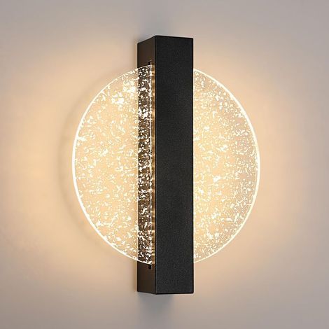 Dimmbare 6-w-led-wandleuchte – Schwarzes Aluminium Mit Rundem Acryldiffusor, 3000–6500 K, Für Wohnzimmer, Schlafzimmer Oder Flur