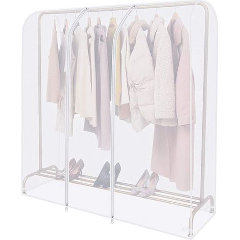 Kleiderstange – Transparente Kleiderstangenabdeckung 120 X 150 Cm – Seitentasche – Robuster Reißverschluss – Staub- Und Geruchsschutz