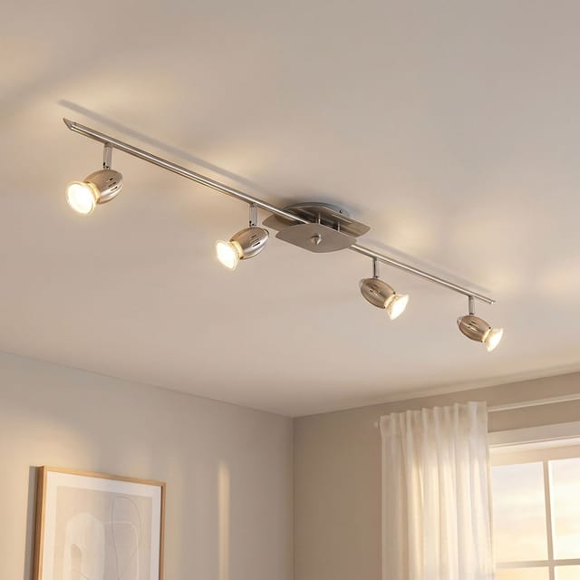 Decken Balken Strahler Wohn Schlaf Zimmer Lampe silber Spot Leiste verstellbar Brilliant G16131/77
