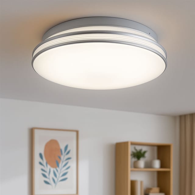 Deckenleuchte rund Deckenlampe Modern Wohnzimmerlampe Decke, Acryl weiß, led 1120 Lumen warmweiß, DxH 29,3 x 8,5 cm