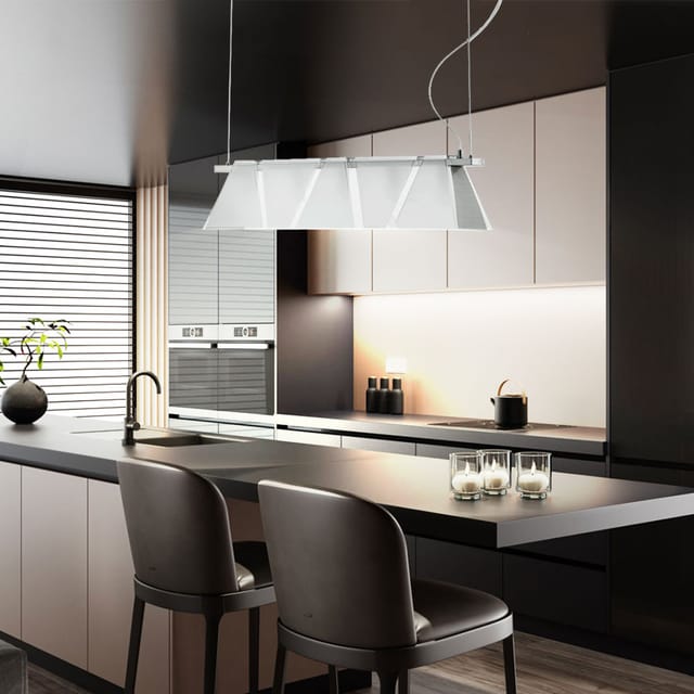 Eglo - Design Decken Beleuchtung Hänge Leuchte Pendel Lampe silber Glas satiniert ximena 89763