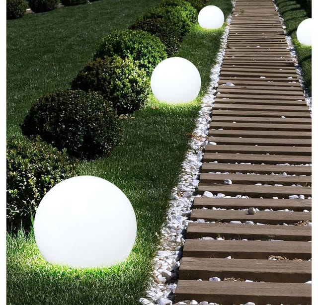 Globo - led Solarkugeln Garten - 3er set, Leuchtkugel ø 10cm mit Erdspieß