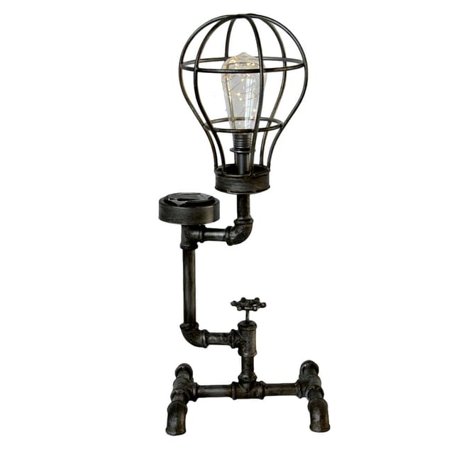 Led Solar Lampe Garten Weg Beleuchtung Wasser Rohr Design Industrie Stil Steh Leuchte