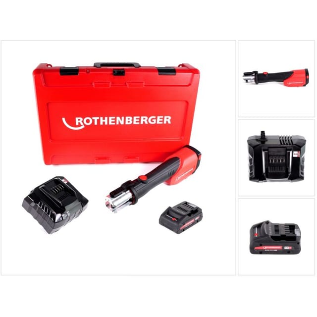 Romax 4000 cas Akku Pressmaschine 18 v 34 kN + 1x Akku 4,0 Ah + Ladegerät + Koffer - Rothenberger