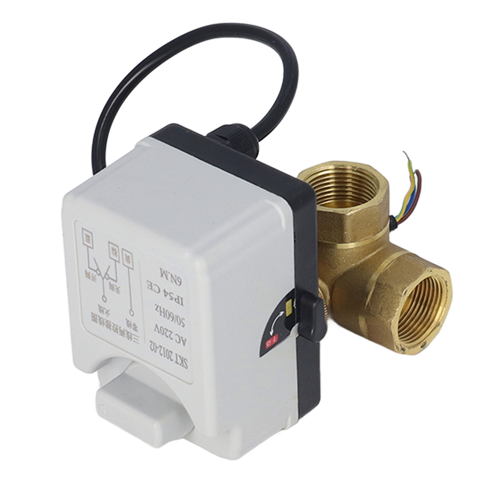Motorisiertes Kugelventil Dn20, 3-wege, 2-positionen, Messing, 3/4"-innengewinde, 3-adrig, 220 V Wechselstrom