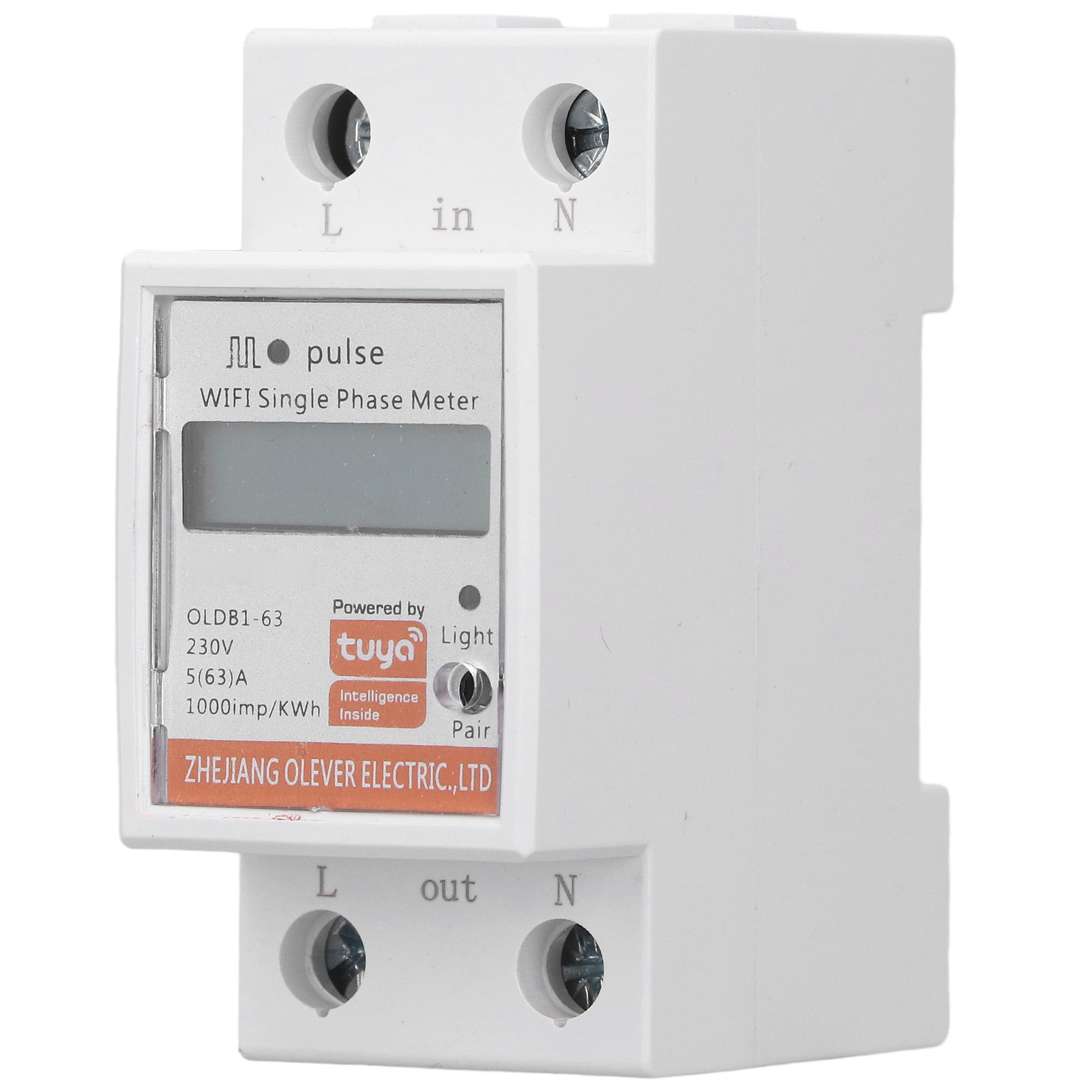 Intelligenter Digitaler Lcd-energiezähler Mit Wlan, Din-schienenmontage, Einphasig, Kwh-erfassung, 230 V Wechselstrom