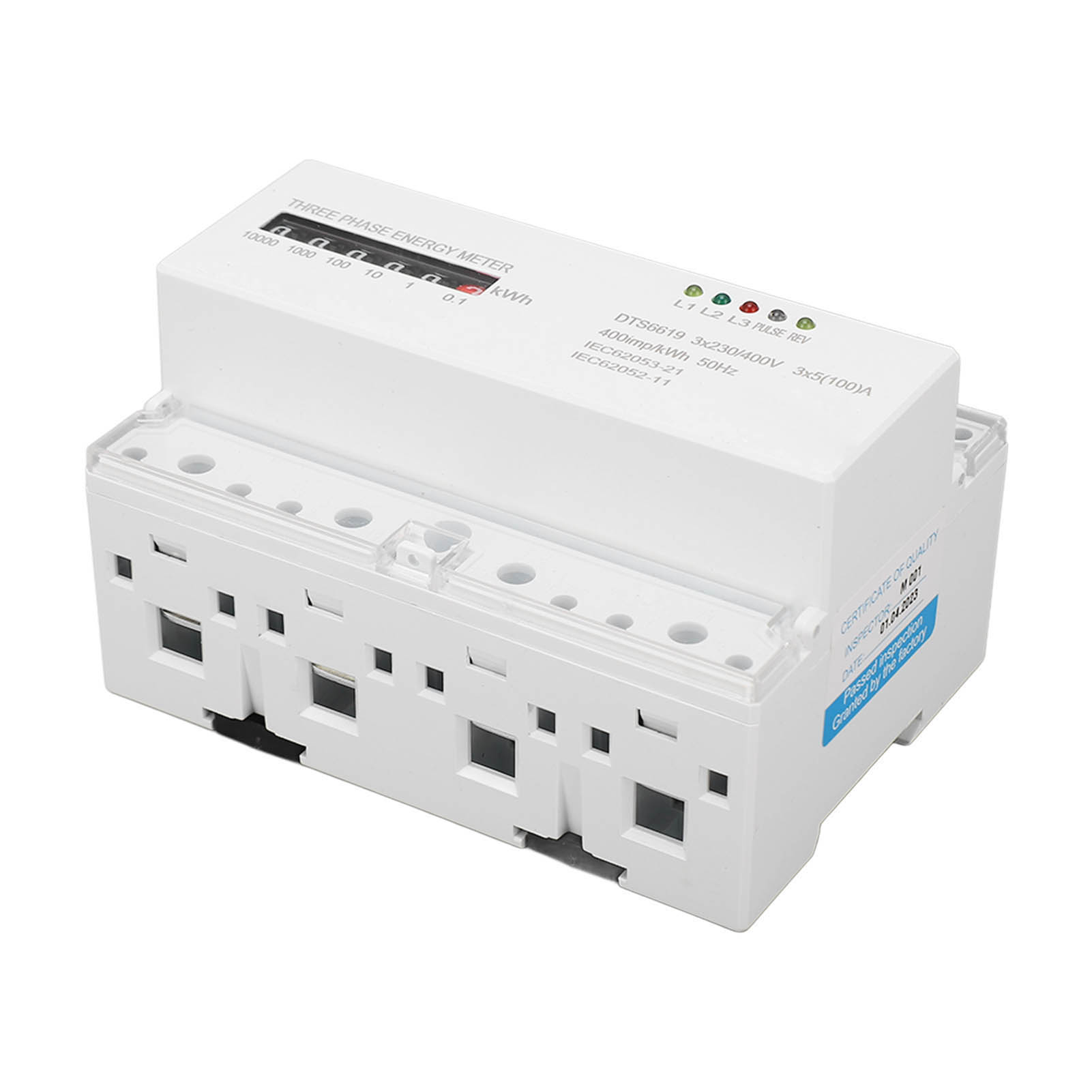 Modularer Kwh-stromzähler, Din-schiene, Drehstrom, 4-adrig, 230 V/400 V, 5–100 A, Misst Den Stromverbrauch/wattmeter