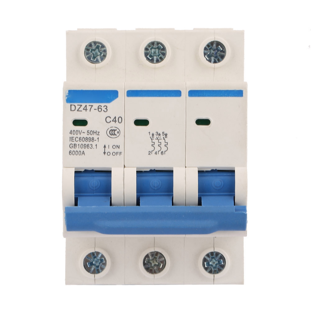 Miniatur-3-poliger Leitungsschutzschalter Dz47-63 40a 400v Stromkreisschutz