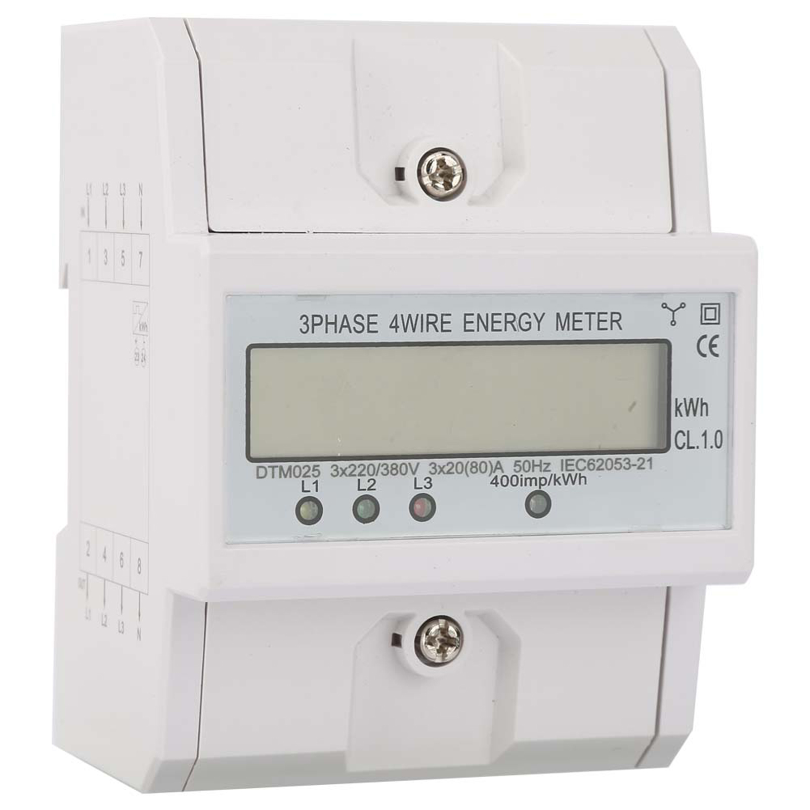 3-phasiger 4p 20-80a 220/380v Kwh Digitaler Stromzähler Mit Lcd-anzeige