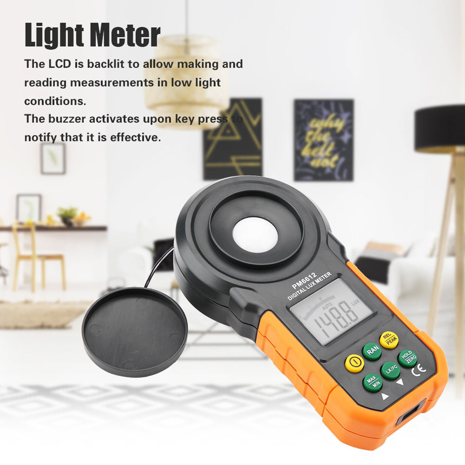 Peakmeter Pm6612 Hochpräzises Digitales Luxmeter, 200.000 Lux, Professionelle Helligkeitsmessung