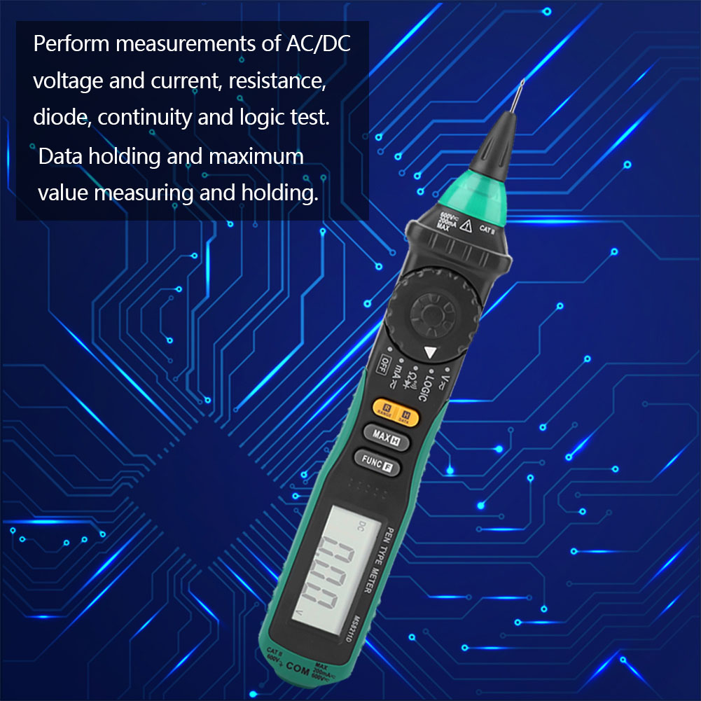 Digitales Multimeter Ms8211d Mit Lcd-bildschirm, Elektronischem Stift, Automatischer Messung Von Wechsel- Und Gleichspannung, Stromstärke Und Widerstand